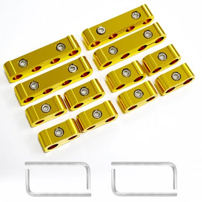 12-Piece Spark Plug Wire Separator and Holder Set(gold) - color: gold