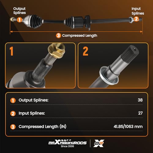 maXpeedingrods Front CV Axle Assembly for Ford Flex - color: 66-2187 Right