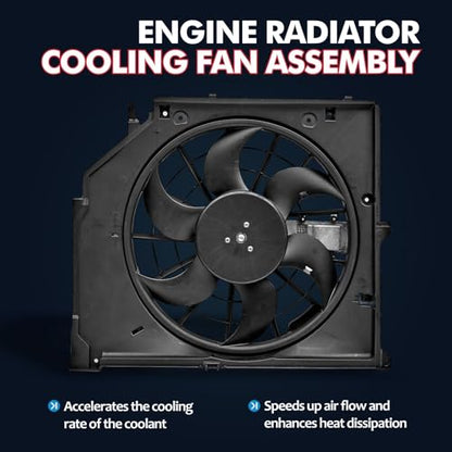 KELOKE Engine Radiator Cooling Fan Assembly Compatible with BMW - size: 17111438577