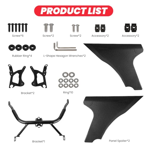 Side Fairing Panel Bracket Kit compatible with Harley Davidson CVO Road Glide ST FLTRXSTSE 2024-2025 FLTRXSE 2023-2025, Unpainted Spoilers Cover Support Kit - size: Carbon Fiber Pattern