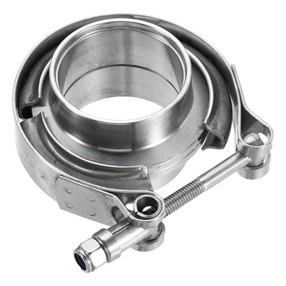 HARFINGTON V Band Clamp with Flange, 304 Stainless Steel, 1.75 Inch, Silver - size: 1.75 Inch
