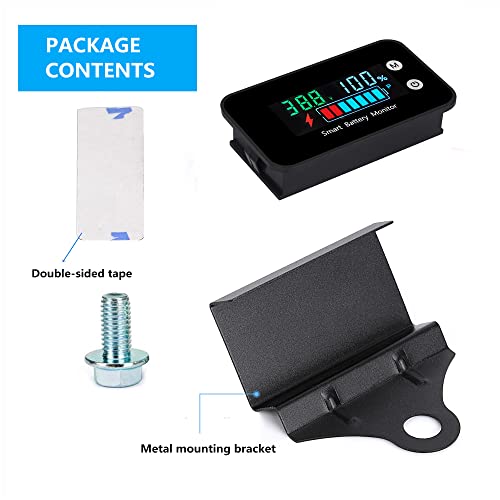 IPX7 Waterproof 7-100v Battery Tester with Mounting Bracket and Alarm &Temp - color: Multicolored