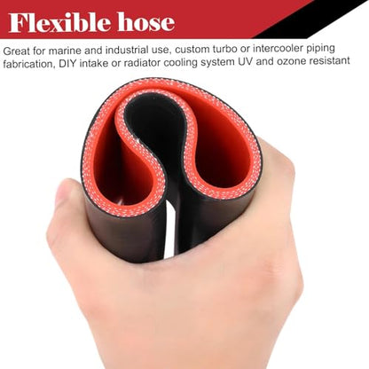 Silicone Straight Hose 4 inch(102mm) Coupler, Rubber 4-ply Reinforced 3 inch Length Pipe 4×3 Air Intake Exhaust Hose Turbo Intercooler Coolant Radiator Tubing with Stainless Steel T-Bolt Clamps - size: 4 Inch