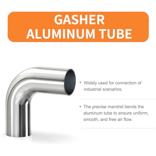 GASHER 2PCS 90 Degree Elbow Aluminum Alloy Tube Intercooler Pipe Air Intake Tube 3"OD, Leg Length 4" (100mm) - color: 90 degree, size: 3"OD (2 PCS)