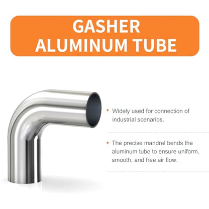 GASHER 1PCS 90 Degree Elbow Aluminum Alloy Tube Intercooler Pipe Air Intake Tube 3"OD, Leg Length 4" (100mm) - color: 90 degree, size: 3"OD (1 PC)