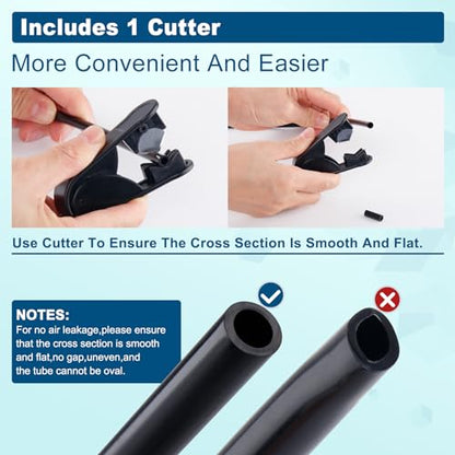 5/32" DOT Air Line, 50FT SAE J844 PA12 Nylon Air Tubing with Cutter - size: 5/32" OD 50FT