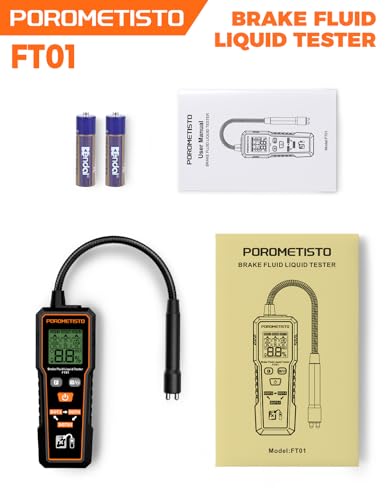 FT01 POROMETISTO Brake Fluid Tester with Flashlight for DOT3,DOT4,DOT5.1