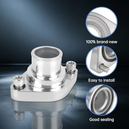 Straight Up Water Neck Aluminum Polished Thermostat Housing - color: Silver, size: 180 Degrees Style2