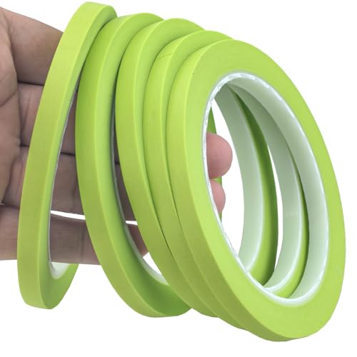 JINBING Washi Paper Masking Tape Art Tape for DIY Nail Arts Drawing Pattern Making 1/4 Inch x 27 Yard (Apple Green) - color: Apple green