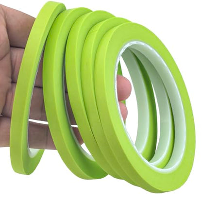 JINBING Washi Paper Masking Tape Art Tape for DIY Nail Arts Drawing Pattern Making 1/4 Inch x 27 Yard (Apple Green) - color: Apple green