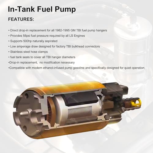 EP381 Fuel Pump TBI to LSX Swap with Fuel Pressure 58PSI Regulator - style: EP381 with Regulator