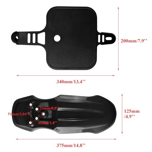 PRO BAT 7 PCs CRF50 Plastic Fender Kit with Fork Suspension Guard Cover - color: Black
