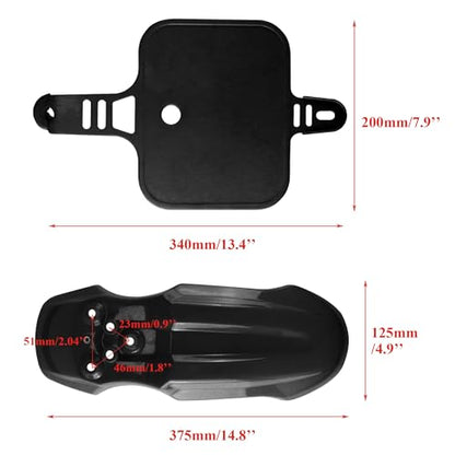 PRO BAT 7 PCs CRF50 Plastic Fender Kit with Fork Suspension Guard Cover - color: Black