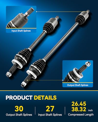 PHILTOP Front CV Axle Shaft Assembly for 2015-2019 Hyundai Sonata 2.4L GAS - size: 66-3829 66-3830