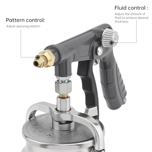 ChgImposs Undercoating Spray Gun Kit, 34 fl oz / 1 Liter Cup, Rust Proofing Gun for Truck Bed Liner, Car Underbody Coating, Rubberized Protective Spray Tool with Hoses (Grey) - color: Gray