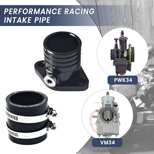 Racing Intake Pipe Inlet Manifold Adapter Kit Black - color: black