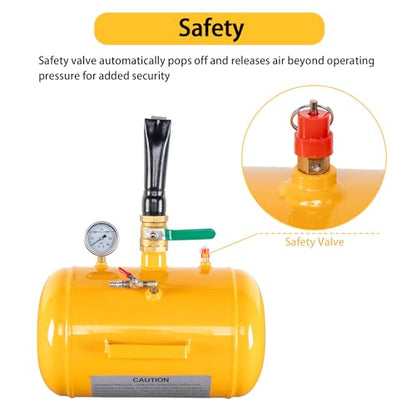 5 Gallon Tire Bead Seater Tank, Yellow - color: Yellow