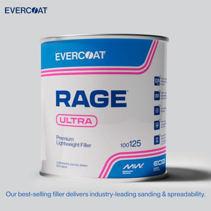 Evercoat Rage Ultra - Sanding Body Filler for Steel, Fiberglass, Aluminum and More - 128 Fl Oz - style: Rage Ultra