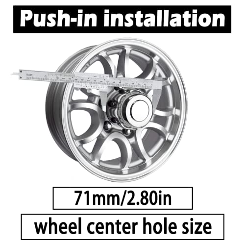 4Pcs 2.8" OD 2.91" H Push Through Trailer Wheel Center Cap for Rim - color: Chrome, size: 2.8" Hub 2.91" H