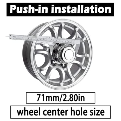 4Pcs 2.8" OD 2.91" H Push Through Trailer Wheel Center Cap for Rim - color: Chrome, size: 2.8" Hub 2.91" H