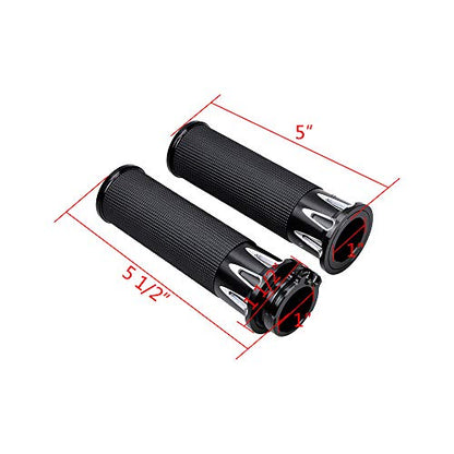 Astra Depot 1" Handlebar Grips & Switch Harness for 1996-2012 Harley - color: Deep Cutting
