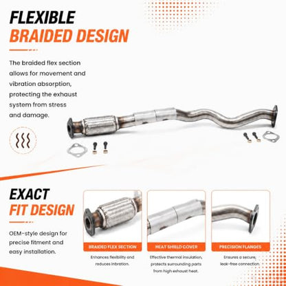 54971 Flex Exhaust Pipe for 15-17 Chrysler 200 & 14-18 Jeep Cherokee E39H - size: Chrysler 200/Jeep Cherokee