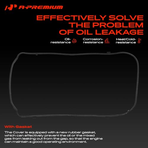 A-Premium Front Side Engine Valve Cover with Gasket Compatible with Honda Acura Model - 2008-2017 - Accord, Crosstour, Odyssey, Pilot, Ridgeline, RDX, TL, V6 3.5L Gas, Replace# 12310R70A00 12310R70A10