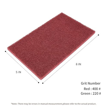 Scuff Pads - 6Pcs Scouring Pad 7447 - Very Fine Grade Hand Pads General Purpose Sanding Hand Pads 200 x 125mm/8" x 5" - color: 3 Red+3 Green