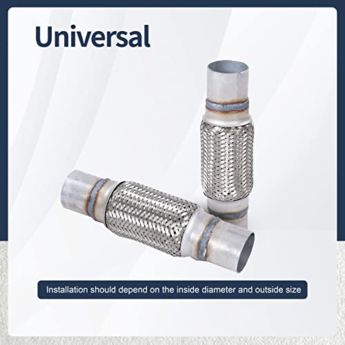 Exhaust Flex Pipe 2"Inch x 6"Inch-2PCS - size: 2"x6"x10"