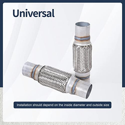 Exhaust Flex Pipe 2"Inch x 6"Inch-2PCS - size: 2"x6"x10"