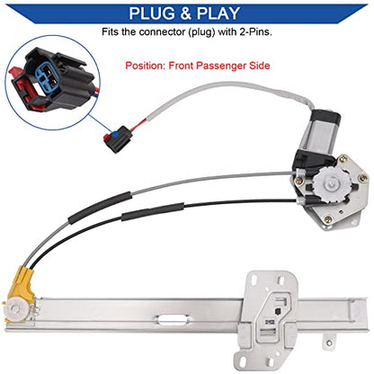 Obaee Window Regulator with Motor Front Right Passenger Side, OE 741-769 - size: Front Right Passenger Side