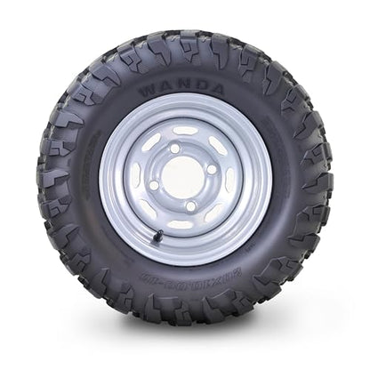 WANDA AT Style Golf Cart Tire wheel 20X10-10 w 4X4" ET-15.5 Silver Rim-PK2 - color: Silver, size: 22X10-10