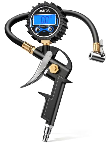 AstroAI Digital Tire Pressure Gauge with Inflator 3-250 PSI Fits 1/4" NPT - size: Compact, style: 1 Pack without case