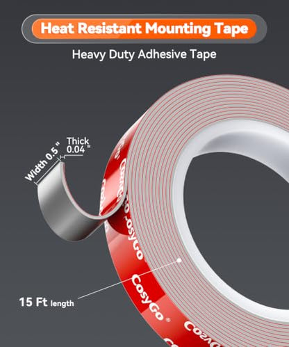 Double Sided Tape Heavy Duty, Permanent Bond Heat Resistant 0.5In - size: 1/2" / 12.7mm Width