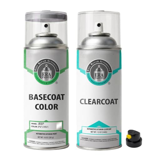 ERA Paints - PV1/HV1 - Light Pearlstone Metallic for JEEP Exact OEM Color Match Automotive Touch Up Paint for Cars - Spray Paint with Premium Spray Nozzle - Essential Kit - Made in USA - style: Spray - Essential Kit