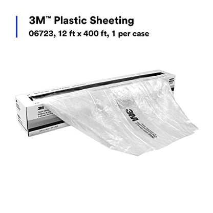 3M Plastic Sheeting 06723, High Density, Tear Resistant, Durable, Easy To Cut, 12 ft x 400 ft - size: 12 ft x 400 ft