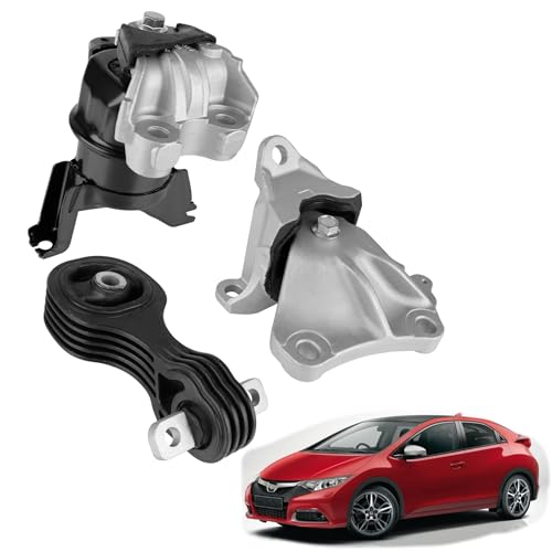 3PCS Engine Motor & Trans Mount Compatible with 2012 2013 Honda Civic Replace with A65087 A65048 A65021 Engine Motor & Transmission Mount 50890TR0A81 50850TR6A81 50820TR0A81