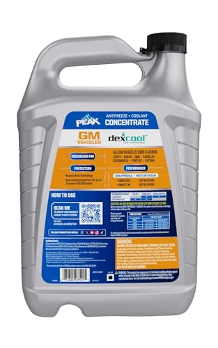 PEAK DEX-Cool® Antifreeze + Coolant, Premium Engine Coolant with Antifreeze, Car Antifreeze Coolant Mixture for GM Vehicles, 1 Gallon