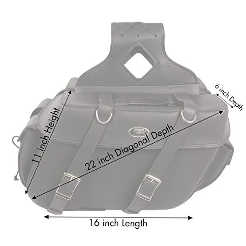 Milwaukee Leather PVC 2-Strap Throw-Over Easy Zip off and off Motorcycle Saddlebags - LG - color: SH57401ZB-BLACK, size: Large