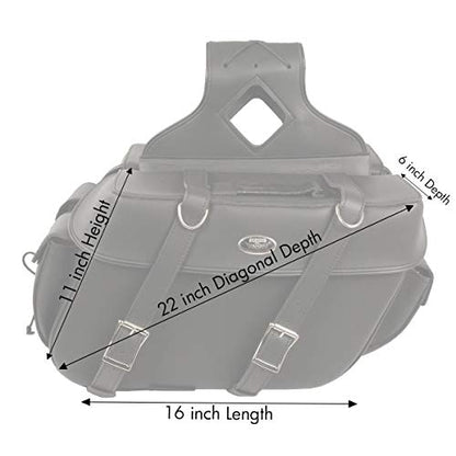 Milwaukee Leather PVC 2-Strap Throw-Over Easy Zip off and off Motorcycle Saddlebags - LG - color: SH57401ZB-BLACK, size: Large