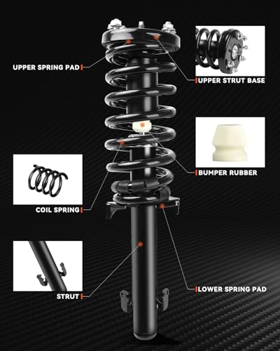 PROEZE Front Strut Assembly for 2008-2012 Accord, Shock Absorber Front with Coil Springs Replace 172562L,172562R, Driver and Passenger Side, 2PCS - size: 08-12 Accord-Front