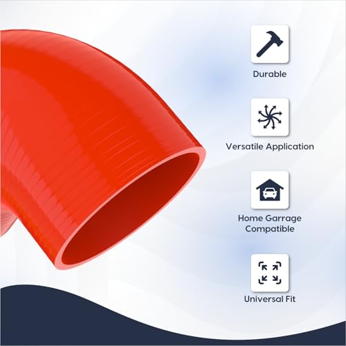 Endure 90 Degree Silicone Elbow Intake Hose 4-Ply, 4"(102mm) - Red - color: Red, size: ID - 4Inch(102mm)