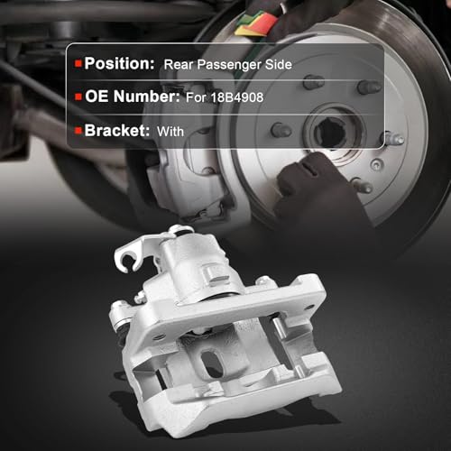 cciyu Rear Right Disc Brake Caliper Assembly With Bracket 18B4908 - size: Rear Right[18B4908]