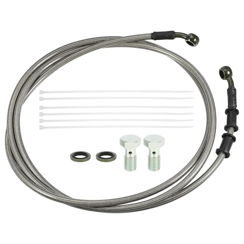 uxcell 1 Set 2.1m 6.89ft Motorcycle Hydraulic Brake or Clutch Line Hose Universal for Motorcycle Dirt Bike ATV Moped Scooter with Screws - size: 210CM