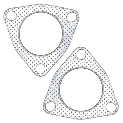 2.5 Inch Exhaust Gasket 3-Bolt Flange 63.2mm Graphite w/Fire Ring 2 Pcs - size: 2.5 in