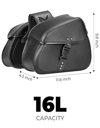 KEMIMOTO Motorcycle Saddlebags with Buckles, 16L Waterproof