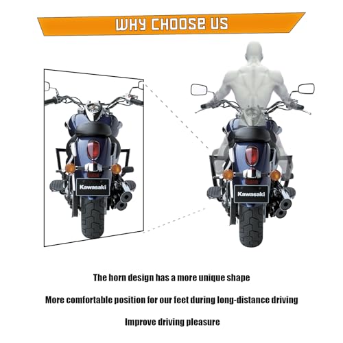 Kinglemc Crash Bar Engine Guard for Kawasaki Vulcan(Black) - color: Black, size: VN1600A VN1600E