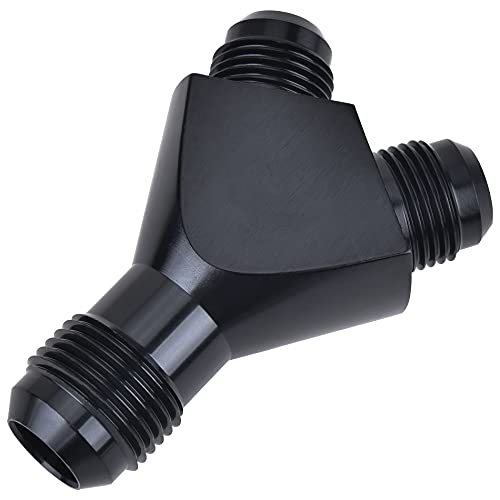 EVIL ENERGY 10AN to 8AN 8AN Y Block Flare Fitting Adapter Union Splitter Black - size: 10AN to 2 × 8AN