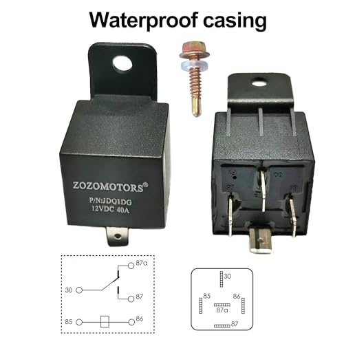 Electric Fan Wiring Kit Electric Fan Relay Kit with Thermostat Radiator Fan Sensor Switch Electric Cooling Fan Thermostat Kit Temperature Sensor Switch 185 On 175 Off, 40 AMP Waterproof Relay Kit