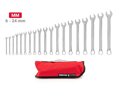 TEKTON Combination Wrench Set, 19-Piece | WCB94202 - size: 19-pc. (6-24 mm), style: Roll